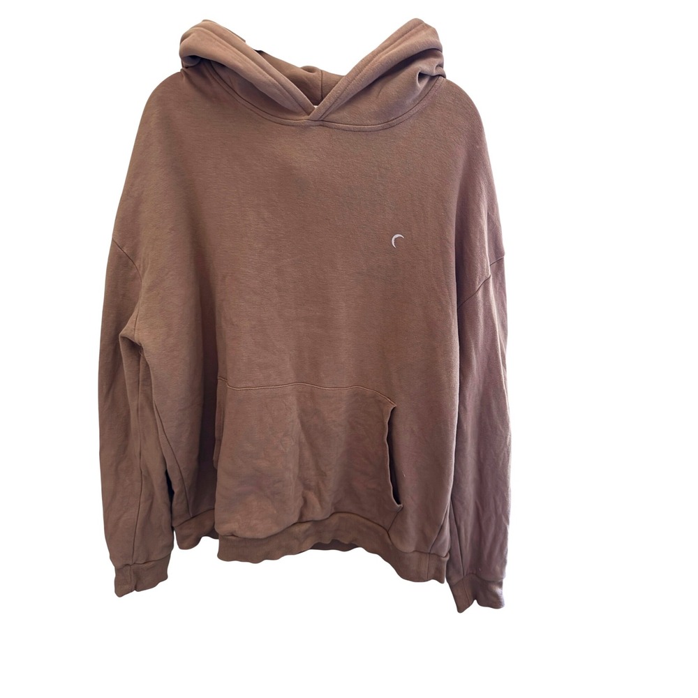 Zyia Active Relaxation Hoodie Womens 2XL Brown Excellent Oversized Moon Logo‎